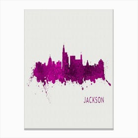 Jackson Mississippi City Purple Canvas Print