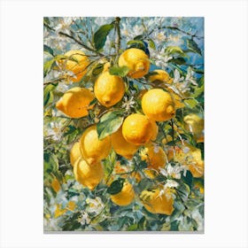 Lemons On The Tree oil painting of lemons Canvas Print