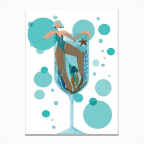 Bubble Girl And Starfish Canvas Print