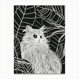 Persian Cat Minimalist Illustration 4 Canvas Print