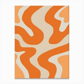 Orange Wavy Pattern Canvas Print