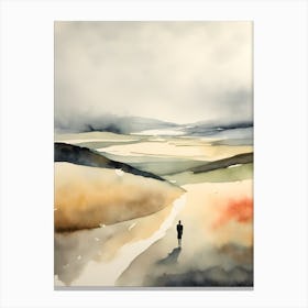 Abstract Watercolor Landscape Solitary Figure 11 Canvas Print