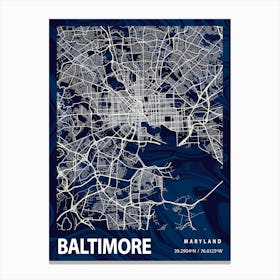 Baltimore Crocus Marble Map Canvas Print