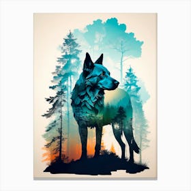 Wolf In The Woods 1 Canvas Print