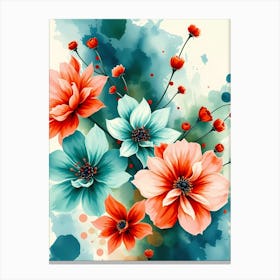 Watercolor Flowers 61 Canvas Print