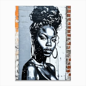 Graffiti Mural Of Beautiful Black Woman 257 Canvas Print