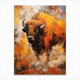 Bison Geometric Abstract 3 Canvas Print