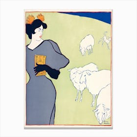 Woman And Sheep (1895), Edward Penfield Canvas Print