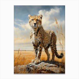 Cheetah Chalk Style Canvas Print