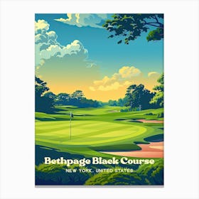 Bethpage Black Course New York Golf Digital Travel Illustration Canvas Print