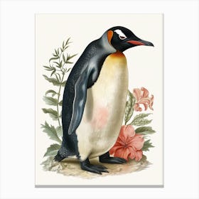 Adlie Penguin Cuverville Island Vintage Botanical Painting 1 Canvas Print