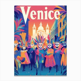 Aihrgdesign A 1970s Inspired Travel Poster For Venice 1 Canvas Print