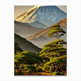 Mount Kilimanjaro National Park Tanzania Vintage Poster Canvas Print
