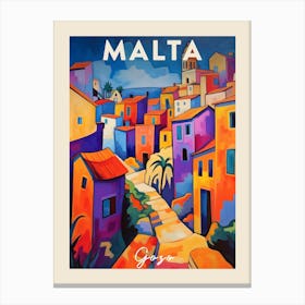Gozo Malta 1 Fauvist Painting  Travel Poster Canvas Print