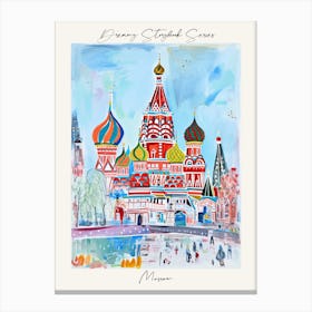 Poster Of Moscow, Dreamy Storybook Illustration 3 Canvas Print