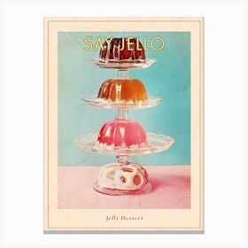 Jelly Dessert Platter Retro Collage 3 Poster Canvas Print