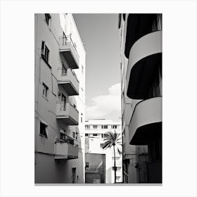 Malaga, Spain, Black And White Photography 2 Canvas Print