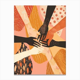 Group Of People Holding Hands 3 Canvas Print