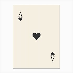 As Heart Poker Playing Cards Black Canvas Print