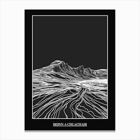 Beinn A Chlachair Line Drawing 1 Poster Canvas Print