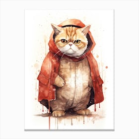 Exotic Shorthair Cat As A Jedi 1 Canvas Print
