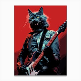 Cat With Guitar Canvas Print