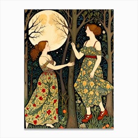 William Morris Print Moonlight In The Woods Canvas Print