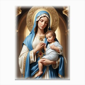 Mother Mary and Baby Jesus Poster Canvas Print