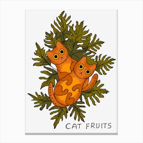 Orange Cats Fruits Canvas Print