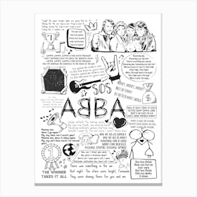 Abba Doodle Lyrics Canvas Print