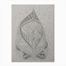 Wall Art Zentangle Leaf Canvas Print