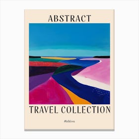Abstract Travel Collection Poster Maldives 1 Canvas Print