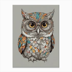 Owl With Glasses 1 Canvas Print