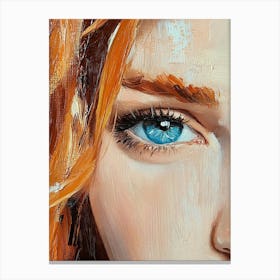 Red Haired Girl With Blue Eyes Canvas Print