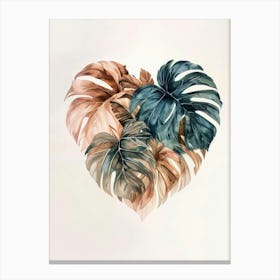 Heart Shaped Tropical Leaves Canvas Print