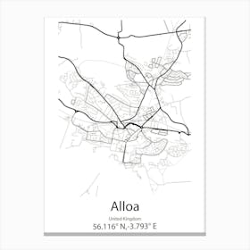 Alloa,United Kingdom Minimalist Map Toile