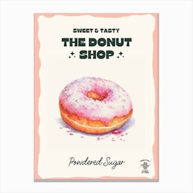 Powdered Sugar Donut The Donut Shop 1 Canvas Print