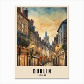 Dublin City Ireland Travel Poster (10) Canvas Print