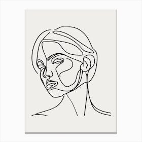 One Line Drawing Of A Woman's Face Canvas Print