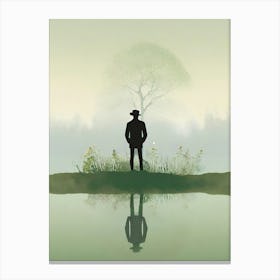 Man Standing By A Lake 6 Canvas Print