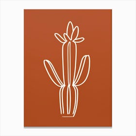 Cactus Line Drawing Gymnocalycium Cactus 2 Canvas Print