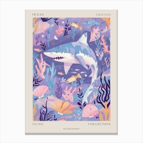 Purple Blacktip Reef Shark Illustration 4 Poster Canvas Print