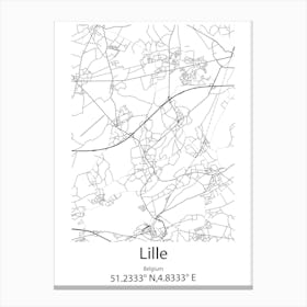 Lille,Belgium Minimalist Map Canvas Print