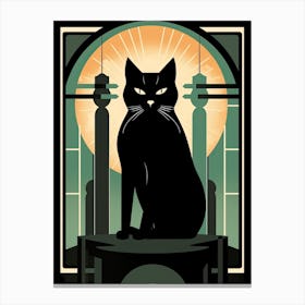 The Sun, Black Cat Tarot Card 0 Canvas Print