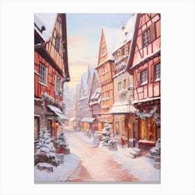 Dreamy Winter Painting Colmar France 1 Canvas Print