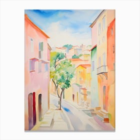 Foggia, Italy Watercolour Streets 1 Canvas Print