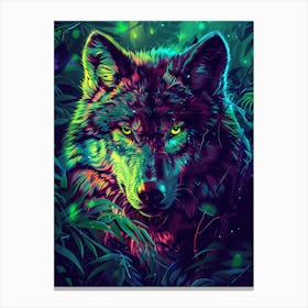 Wolf In The Jungle 10 Canvas Print