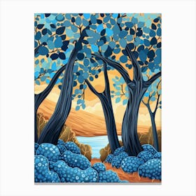 Blue Trees Canvas Print