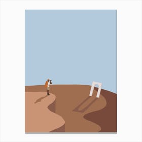 Person Standing On A Hill Canvas Print