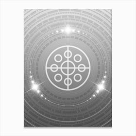 Geometric Glyph in White and Silver with Sparkle Array n.0048 Canvas Print